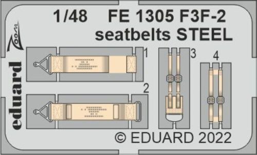 Eduard - F3F-2 seatbelts STEEL for ACADEMY