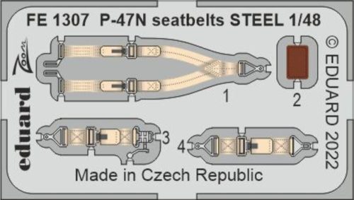 Eduard - P-47N seatbelts STEEL for ACADEMY