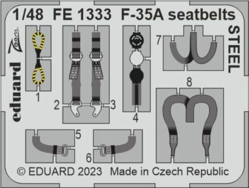 Eduard - F-35A seatbelts STEEL 1/48 for TAMIYA