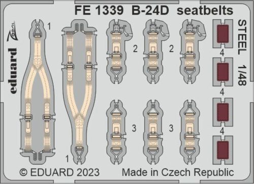 Eduard - B-24D seatbelts STEEL 1/48 REVELL