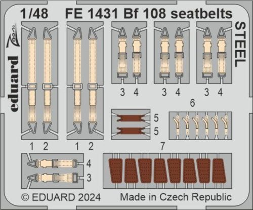 Eduard - Bf 108 seatbelts STEEL 1/48 EDUARD