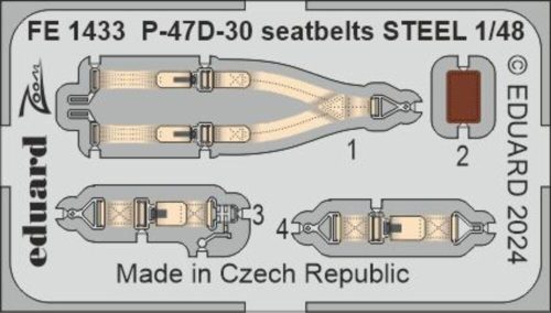 Eduard - P-47D-30 seatbelts STEEL 1/48 MINIART