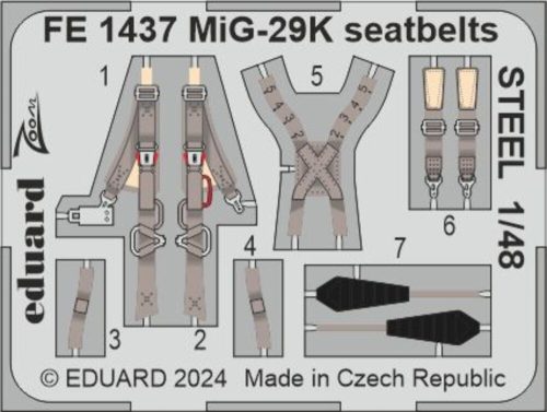 Eduard - MiG-29K seatbelts STEEL 1/48 HOBBY BOSS