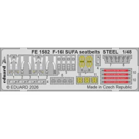 Eduard - F-16I SUFA seatbelts STEEL for Great Wall Hobby