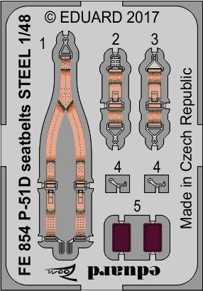 Eduard - P-51D seatbelts STEEL for Airfix