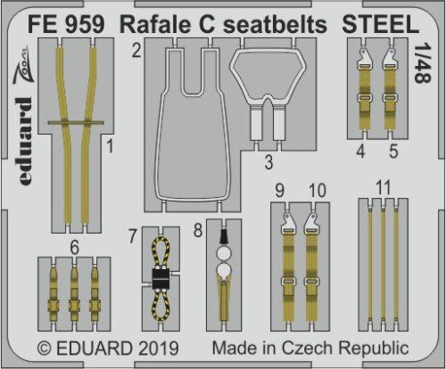 Eduard - Rafale C seatbelts STEEL for Revell