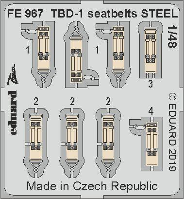 Eduard - TBD-1 seatbelts STEEL f.Great WAll Hobby