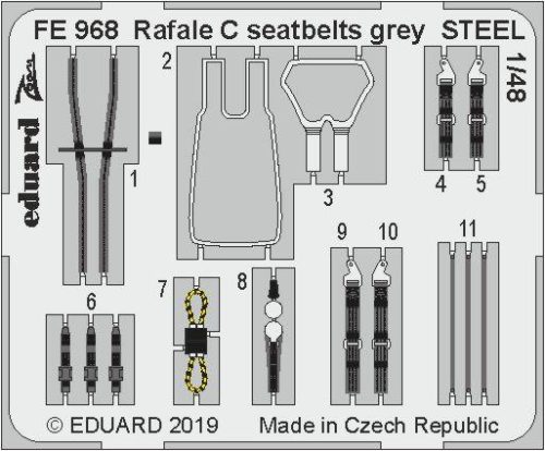 Eduard - Rafale C seatbelts grey STEEL f.Revell