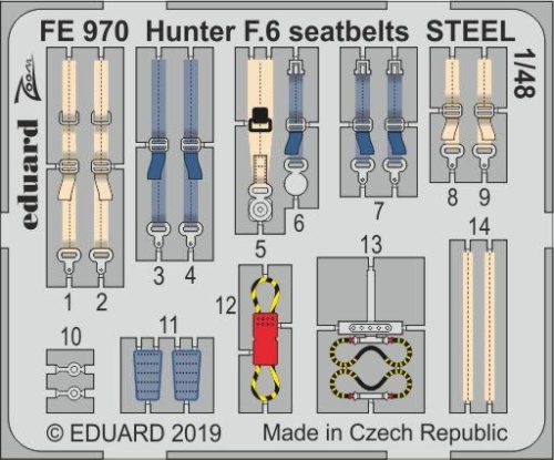 Eduard - Hunter F.6 seatbelts STEEL for Airfix
