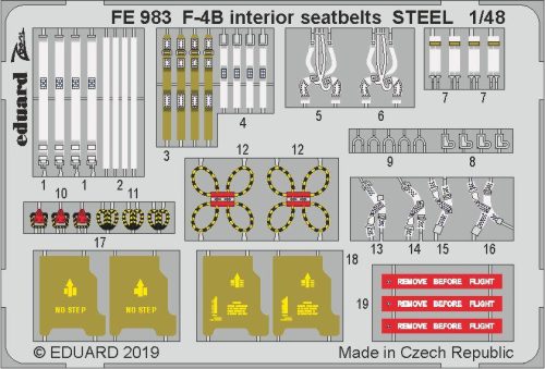 Eduard - F-4B interior seatbelts STEEL f.Academy