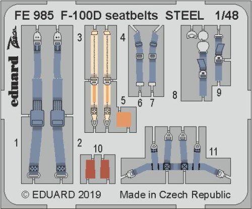 Eduard - F-100D seatbelts STELL for Trumpeter