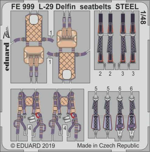 Eduard - L-29 Delfin seatbelts STEEL for AMK