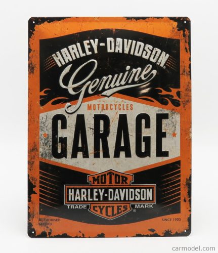 Edicola - Accessories 3D Metal Plate - Harley Davidson Garage Orange Black