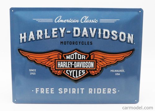 Edicola - Accessories 3D Metal Plate - Harley Davidson Logo Blue Orange