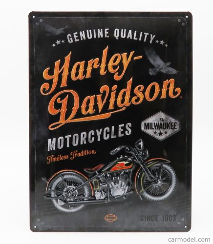 Edicola - Accessories 3D Metal Plate - Harley Davidson Timeless Tradition Black Orange
