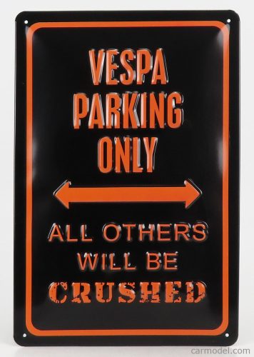 Edicola - Accessories Metal Plate Vespa Parking Only Black Orange