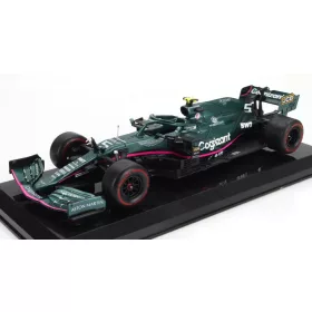   Edicola - ASTON MARTIN F1  AMR21 MERCEDES M12 EQ POWER+ TEAM COGNIZANT FORMULA ONE N 5 2nd AZERBAIJAN GP 2021 SEBASTIAN VETTEL - DAMAGE BLISTER BOX GREEN