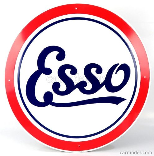Edicola - Accessories Metal Round Plate - Esso White Blue Red