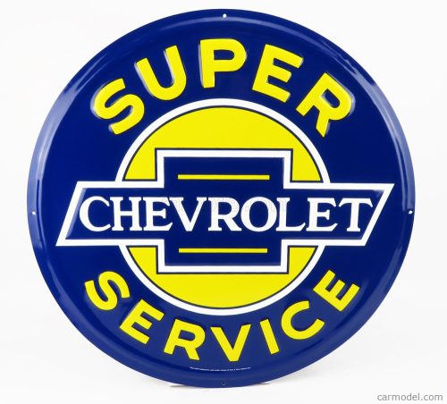 Edicola - Accessories Metal Round Plate - Chevrolet Super Service Yellow Blue