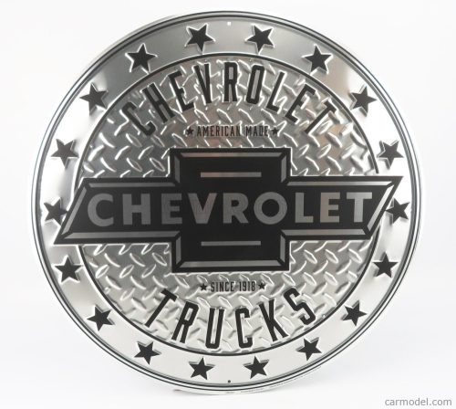 Edicola - Accessories Metal Round Plate - Chevrolet Trucks Silver Black