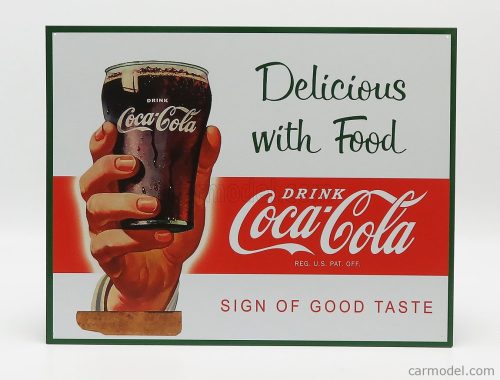 Edicola - Accessories Metal Plate - Coca-Cola Delicious With Food White Red Green