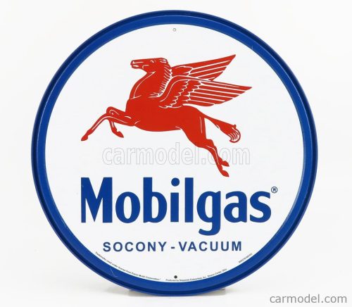 Edicola - Accessories Metal Round Plate - Mobilgas Socony Vacuum White Blue Red