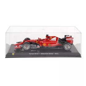   Edicola - FERRARI F1 SF15-T N 5 SEASON 2015 SEBASTIAN VETTEL - CON VETRINA - WITH SHOWCASE RED