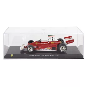   Edicola - FERRARI F1 312T2 TEAM SCUDERIA FERRARI SEFAC N 2 SEASON 1976 CLAY REGAZZONI - CON VETRINA - WITH SHOWCASE RED