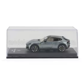   Edicola - FERRARI PUROSANGUE SUV 2022 - CON VETRINA - WITH SHOWCASE GRIGIO SILVERSTONE - GREY MET