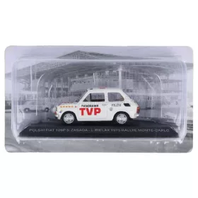   Edicola - POLSKI FIAT 126P (night version) N 0 RALLY MONTECARLO 1975 SOBIESLAW ZASADA - LONGIN BIELAK WHITE