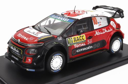 Edicola - CITROEN C3 WRC ABU DHABI N 10 WINNER RALLY CATALUNYA COSTA DAURADA 2018 S.LOEB - D.ELENA BLACK RED WHITE