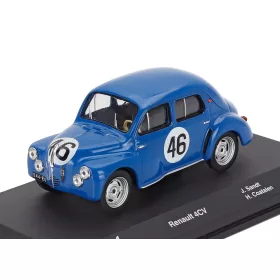   Edicola - RENAULT 4CV TEAM J.L.V. SANDT N 46 24h LE MANS 1950 JEAN SANDT - HERVE COATALEN BLUE