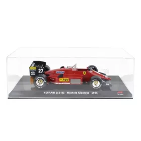   Edicola - FERRARI F1  156-85 N 27 SEASON 1985 MICHELE ALBORETO - CON VETRINA - WITH SHOWCASE RED BLACK