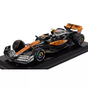   Edicola - McLAREN F1 MCL38 TEAM MCLAREN N 4 SEASON 2024 LANDO NORRIS - CON VETRINA - WITH SHOWCASE ORANGE BLACK