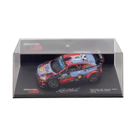   Edicola - HYUNDAI i20 COUPE WRC N 19 RALLY MONTECARLO 2019 SEBASTIEN LOEB - DANIEL ELENA WITH SHOWCASE LIGHT BLUE RED BLACK