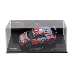   Edicola - HYUNDAI i20 WRC N 9 3rd RALLY TURKEY 2020 SEBASTIEN LOEB - DANIEL ELENA WITH SHOWCASE LIGHT BLUE RED BLACK