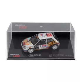  Edicola - CITROEN SAXO KIT CAR N 0 RALLY ALSACE VOSGES VILLE DE MULTHOUSELOEB 2003 SEBASTIEN LOEB - SEVERINE MENY WITH SHOWCASE SILVER