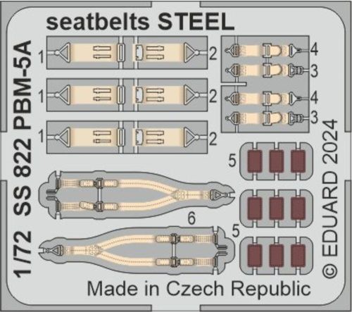 Eduard - PBM-5A seatbelts STEEL 1/72 ACADEMY