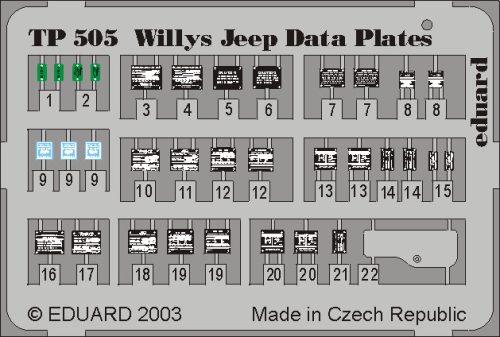Eduard - Willys Jeep Data plates