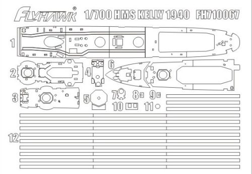 Flyhawk - HMS Kelly 1940 Paintmask (FH1119)