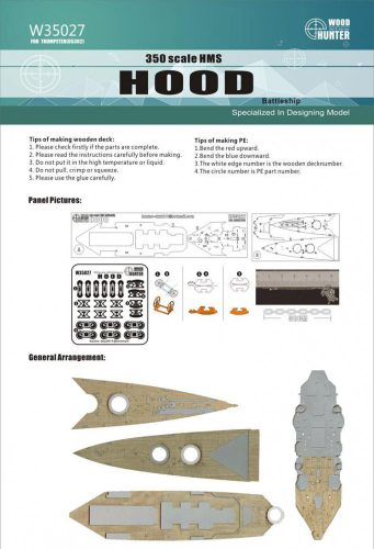 Flyhawk - HMS Hood Battleship Wood Deck
