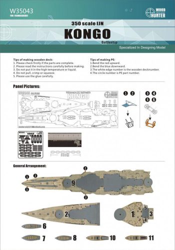 Flyhawk - IJN Battleship Kongo Wood Deck