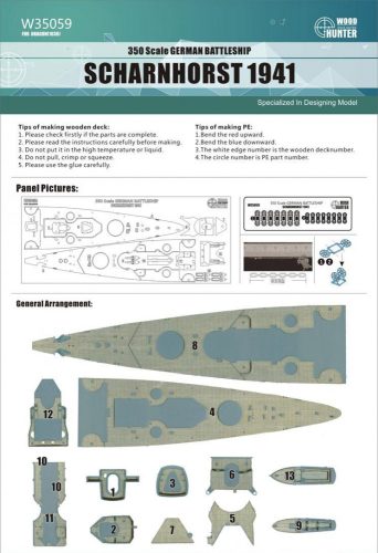 Flyhawk - German Battleship Scharnhorst 1941 Wood Deck