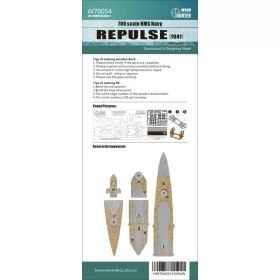 Flyhawk - WWII Battlecruiser HMS Repulse 1941 Wood Deck