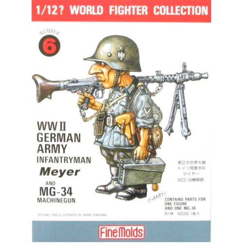 Fine Molds - 1:12 World Fighter Collection German Infantry Man & MG34 - FINE MOLDS