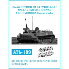   Friulmodel - SA-13 GOPHER 9 K 35 STRELA-10 / MT-LB / BMP-23 / HOSTA / 2 S 1 GVODZIKA Swamp tracks.