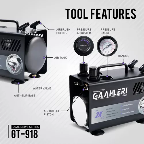 Gaahleri - Dual Drive Series Airbrush KitCompressor GT-918 only