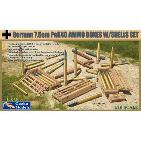   Gecko Models - 1/16 German 7,5cm PAK 40 Ammo Boxes w/Shells Set Include decals - Gecko