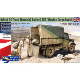   Gecko Models - Brit.GS Truck 30cwt 4x2 Bedford OXD (Wood.Crg.Bd.) harcjármű makett