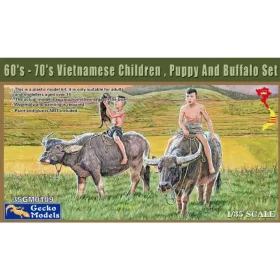  Gecko Models - 60  39 s-70  39 s Vietnamese Children  Puppy   Buffalo Set